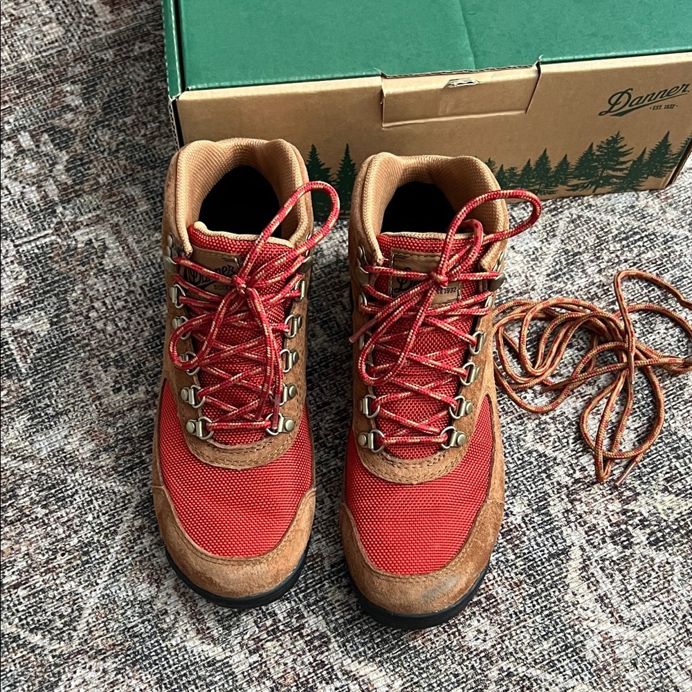 Danner Red and Tan Hiking Boots
